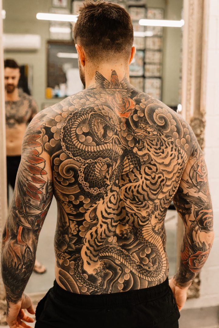 suminagashi full sleeve abstract marbling tattoo by Kevin Ligabue (ig  kevinligabue) Oakland Bay area California : r/tattoo